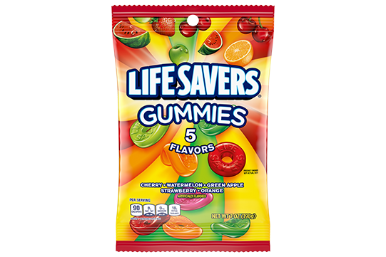 Lifesavers 5 Flavor Gummy Peg Size